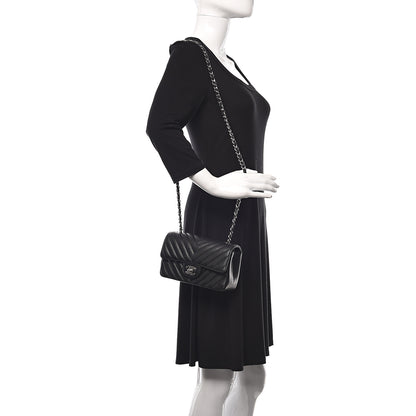 Chanel Caviar Chevron Quilted Mini Rectangular Flap Black 2 of 11