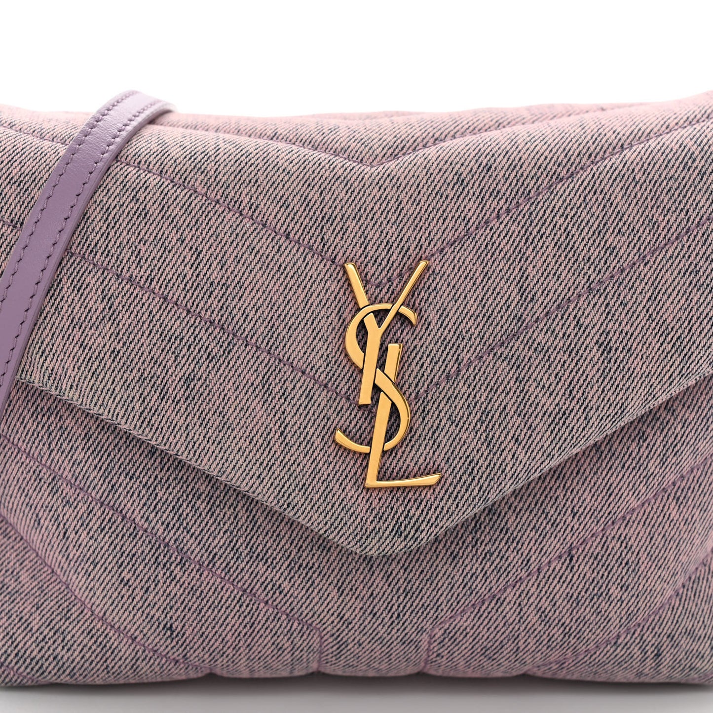 Denim Y Quilted Monogram Toy Loulou Crossbody Bag Bleached Lilac