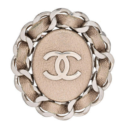 Chanel Metallic Lambskin Chain CC Brooch Beige 1 of 6