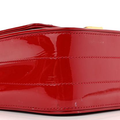Saint Laurent Patent Matelasse Monogram Small Vicky Chain Bag Red 11 of 14