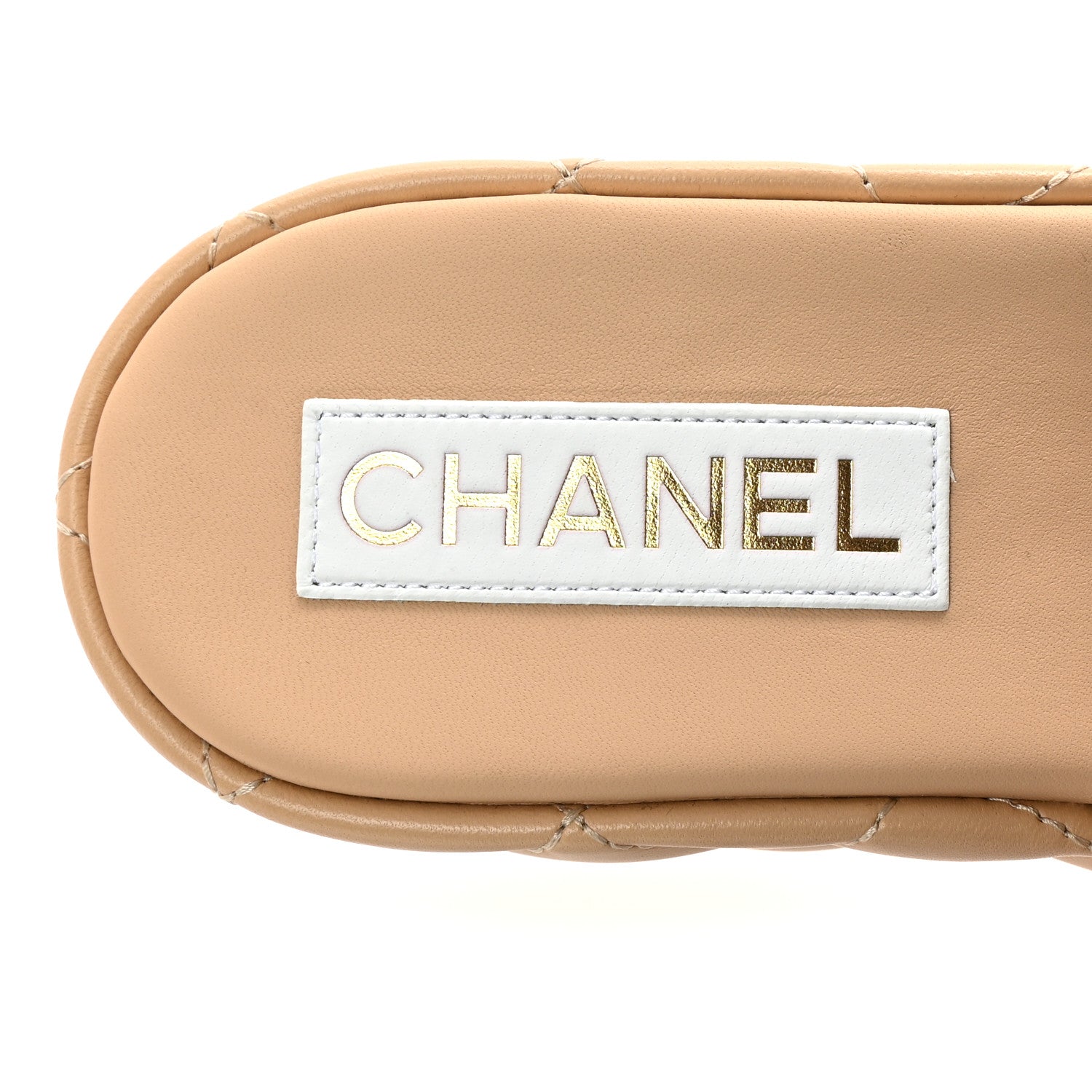 Chanel Lambskin Quilted CC Mules Wedge Sandals 39 Beige 8 of 10