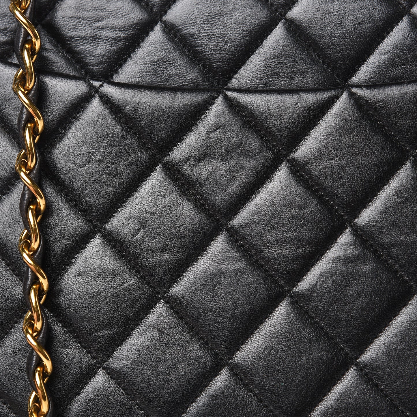 Lambskin Quilted Jumbo Single Flap Black