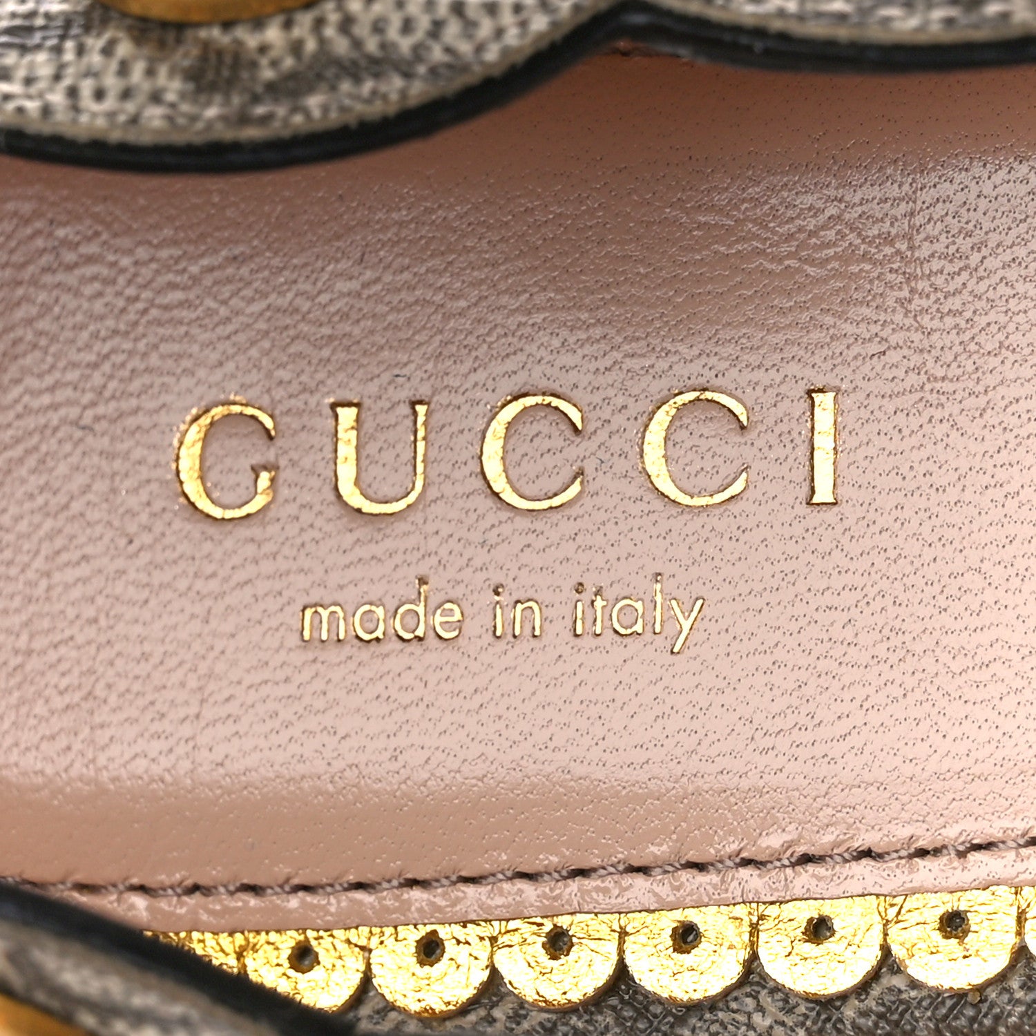 Gucci Monogram G Pearl Scalloped Flats 39 Beige Red 7 of 10
