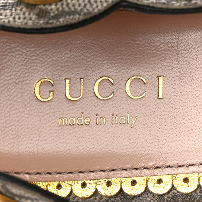 Gucci Monogram G Pearl Scalloped Flats 39 Beige Red 7 of 10