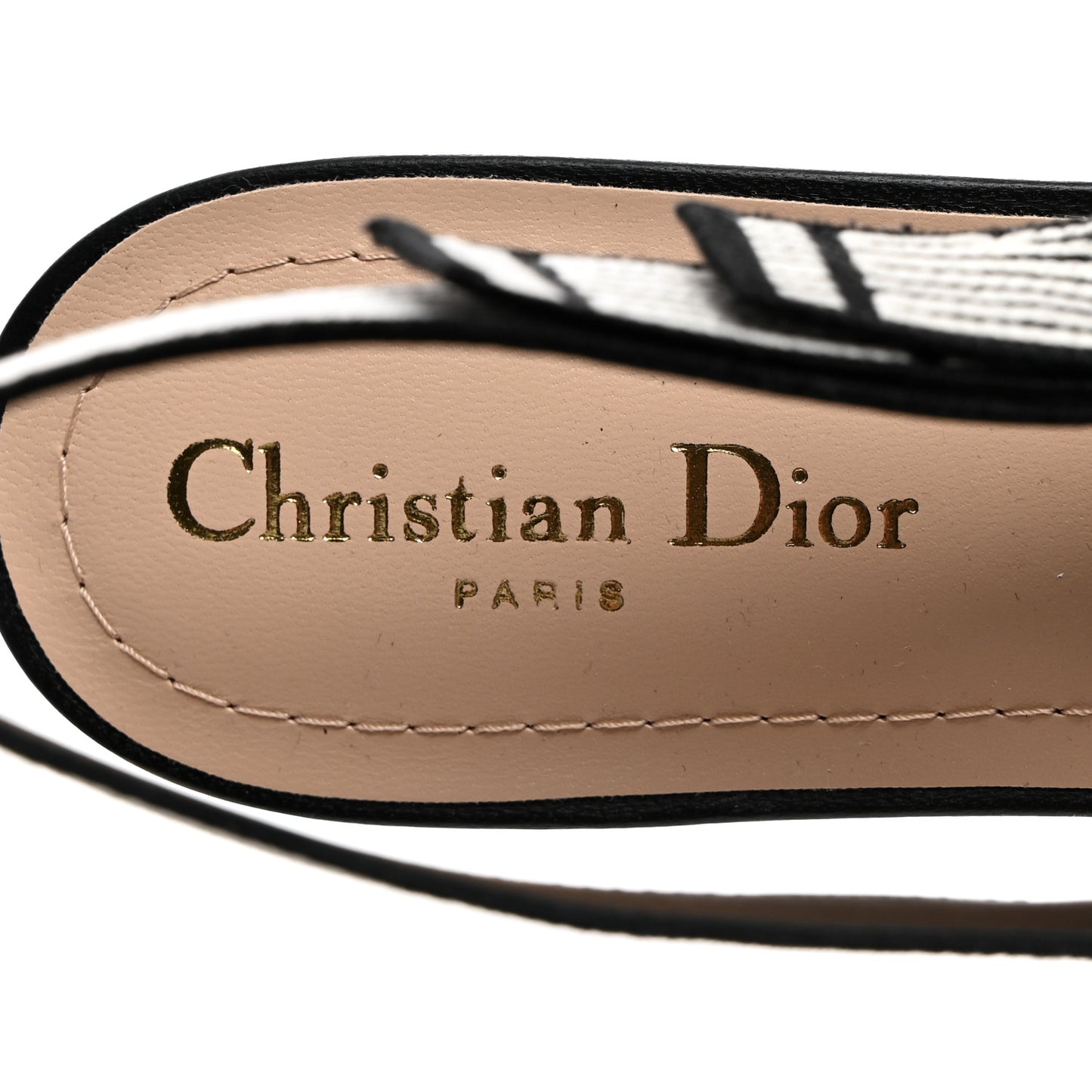 Perforated Supple Lambskin Cotton Ribbon Dior Toujours Slingback Flats 41 Black