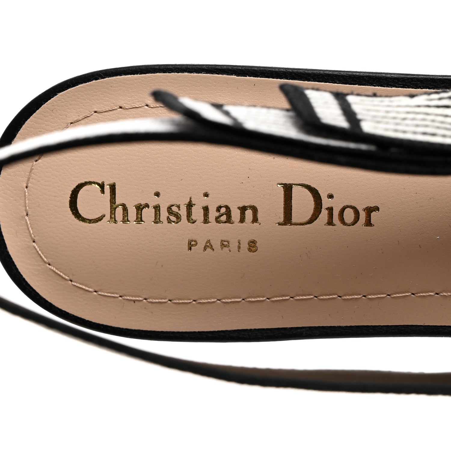 Christian Dior Perforated Supple Lambskin Cotton Ribbon Dior Toujours Slingback Flats 41 Black 6 of 9