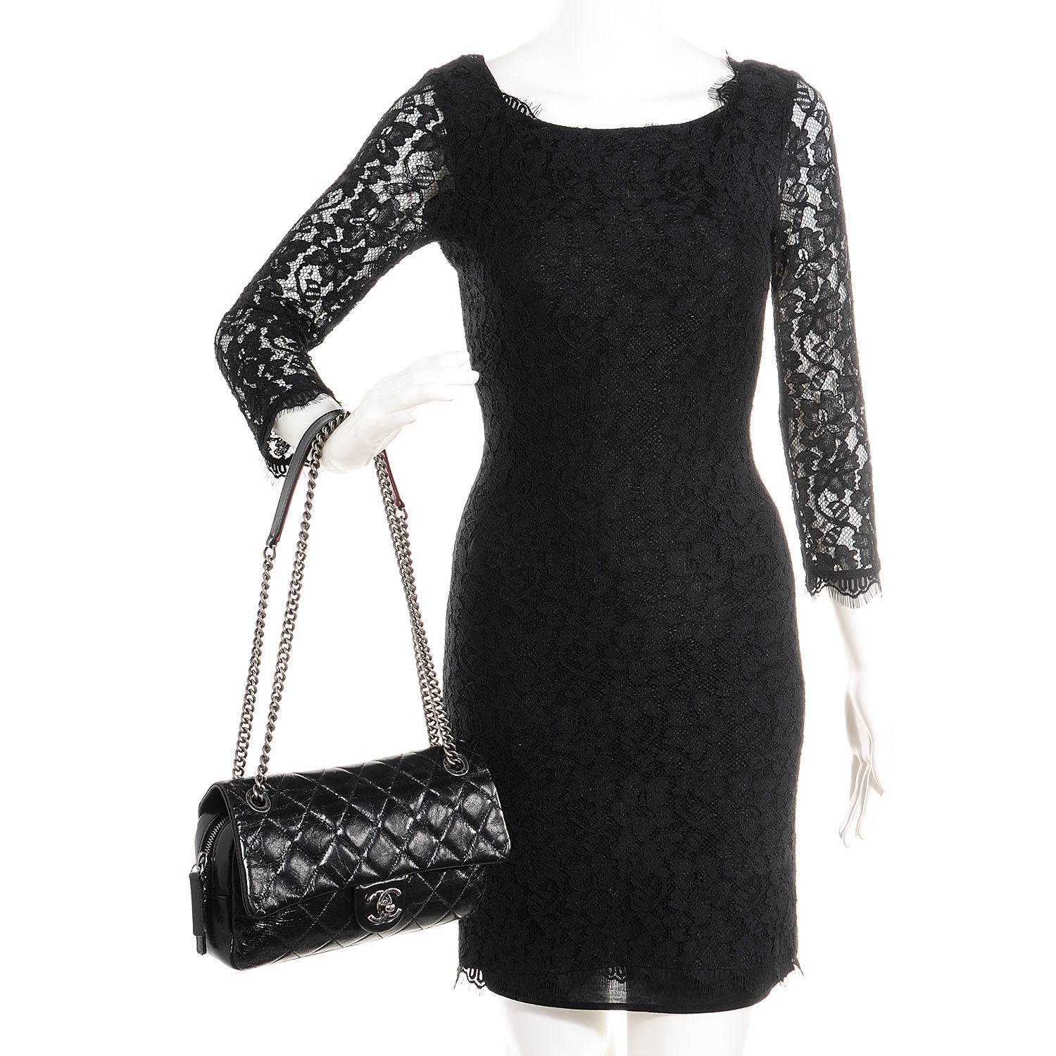 Chanel Glazed Calfskin Medium Duo Color Flap Black 2 of 16