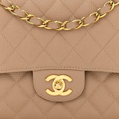 Chanel Caviar Quilted Medium Double Flap Beige 9 of 13