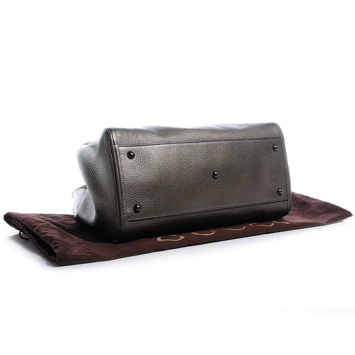 Gucci Metallic Pebbled Calfskin Medium Soho Shoulder Bag Sasso 4 of 7