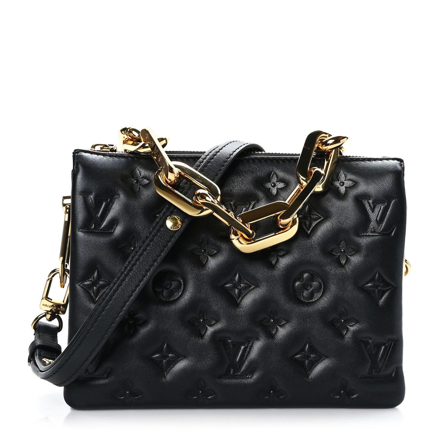 Louis Vuitton Lambskin Embossed Monogram Coussin BB Black 1 of 9