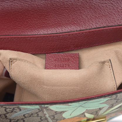 Gucci GG Supreme Monogram Tian Web Medium Padlock Messenger Shoulder Bag Beige Multicolor New Acero 7 of 11