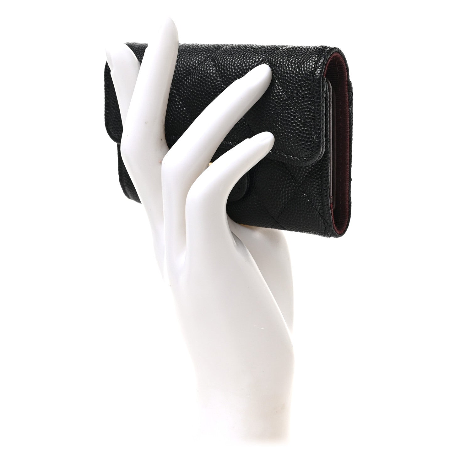 Chanel Caviar Quilted Classic 4 Key Holder Wallet Black 2 of 7