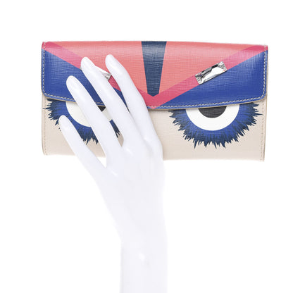 Fendi Vitello Elite Crystal Eye Monster Simply Continental Wallet Bellini Multicolor 2 of 11