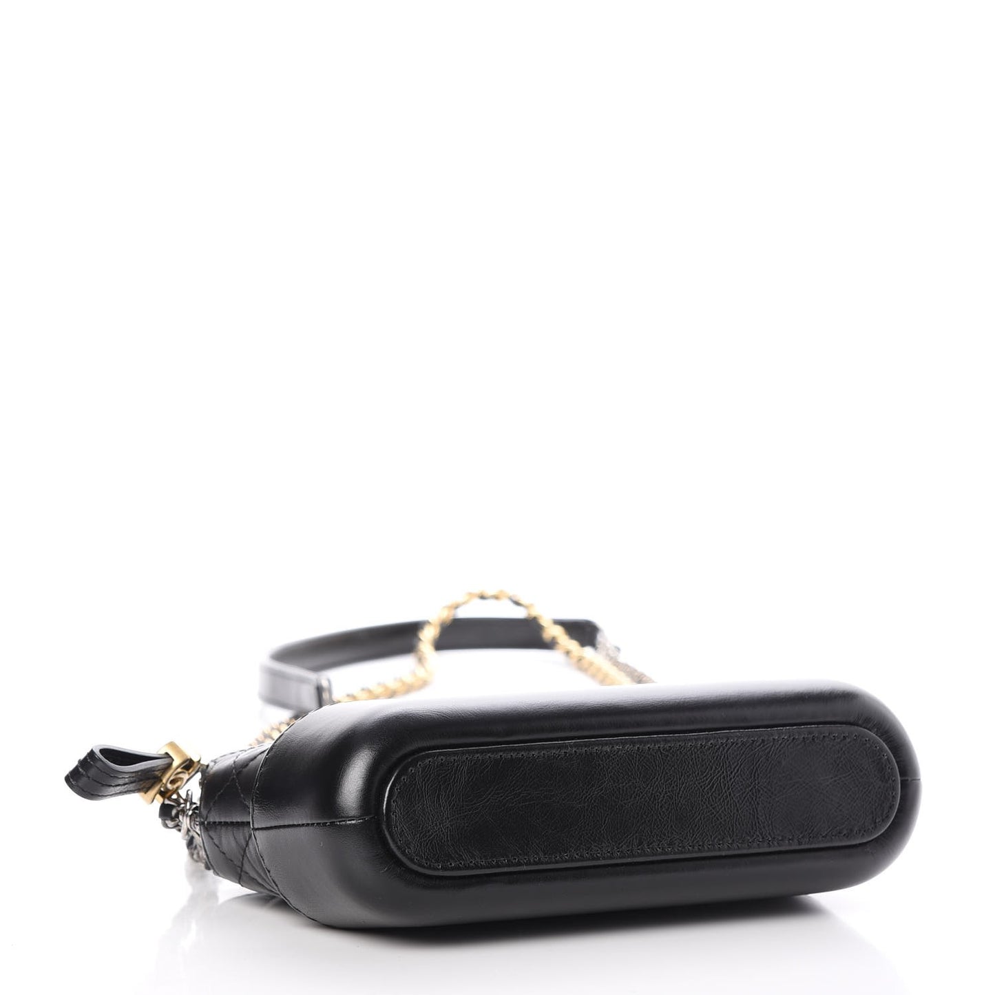 Aged Calfskin Quilted Small Gabrielle Clutch With Chain Black