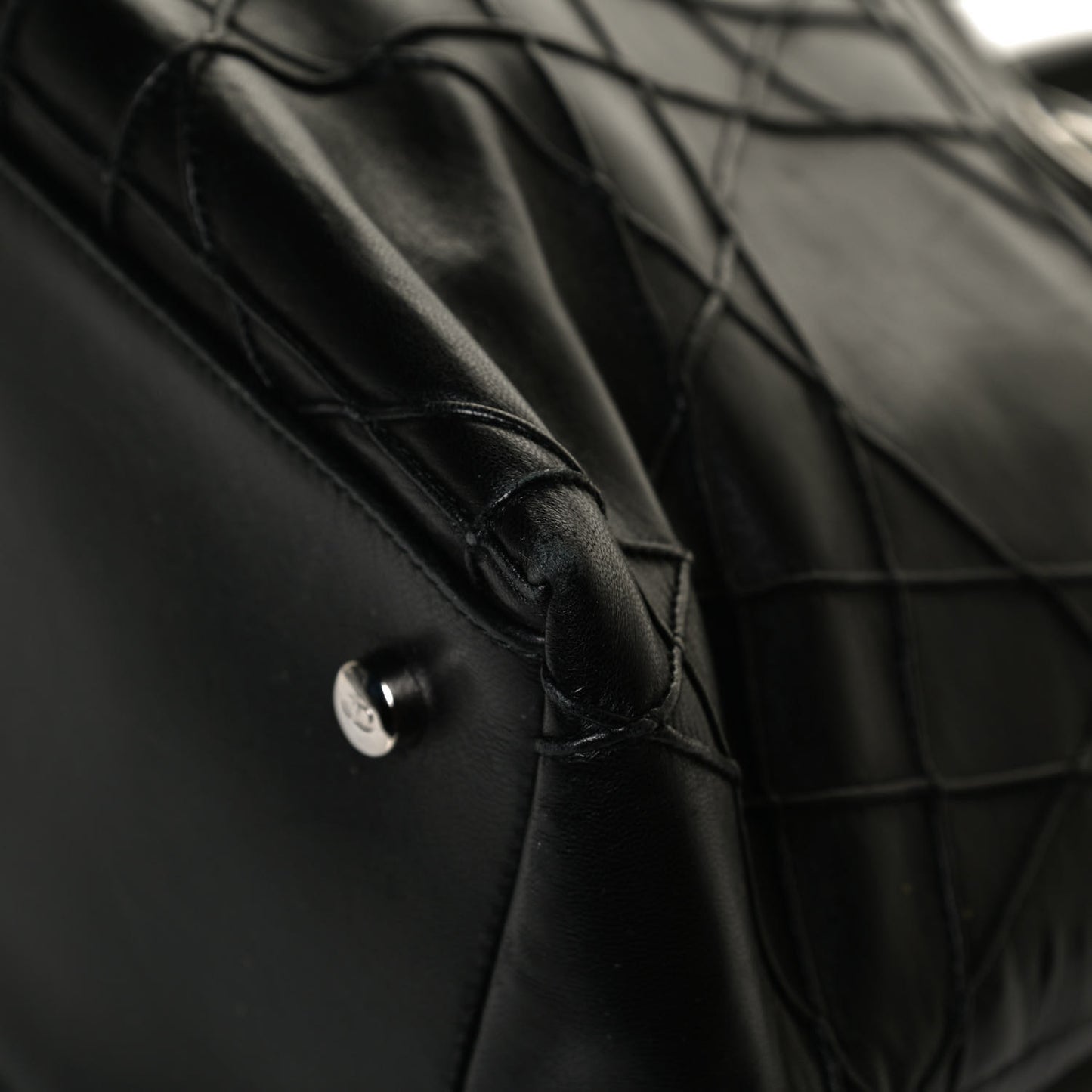 Lambskin Cannage Medium Granville Tote Black