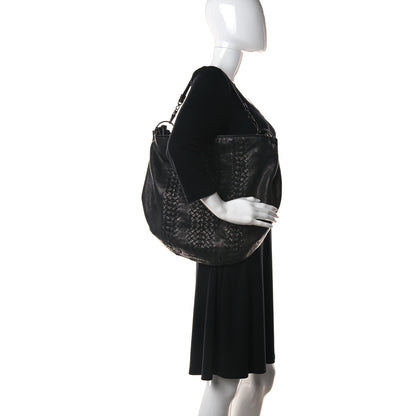 Bottega Veneta Cervo Deerskin Woven Hobo Black 2 of 11