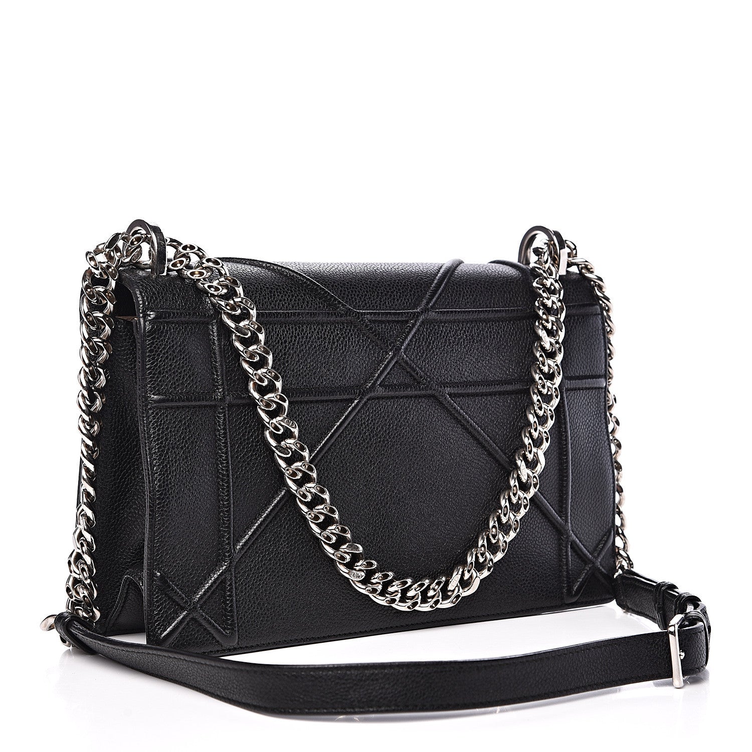 Christian Dior Grained Calfskin Medium Diorama Flap Bag Black 3 of 18