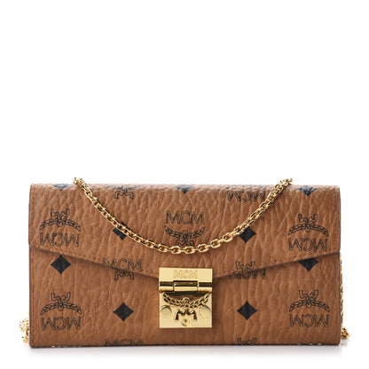 MCM Visetos Large Patricia Wallet On Chain Cognac 1 of 12