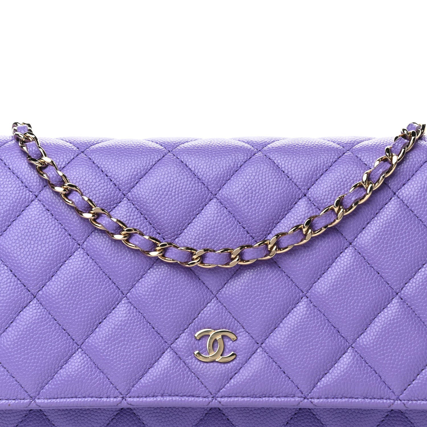 Chanel Caviar Quilted Wallet On Chain WOC Purple 9 of 13