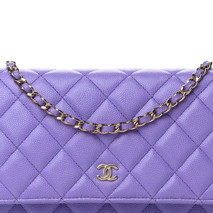 Chanel Caviar Quilted Wallet On Chain WOC Purple 9 of 13