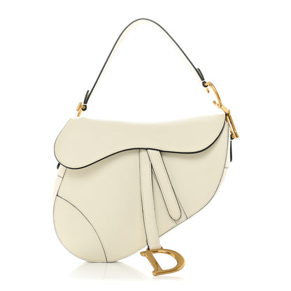 Christian Dior Grained Calfskin Saddle Bag White 1 of 10