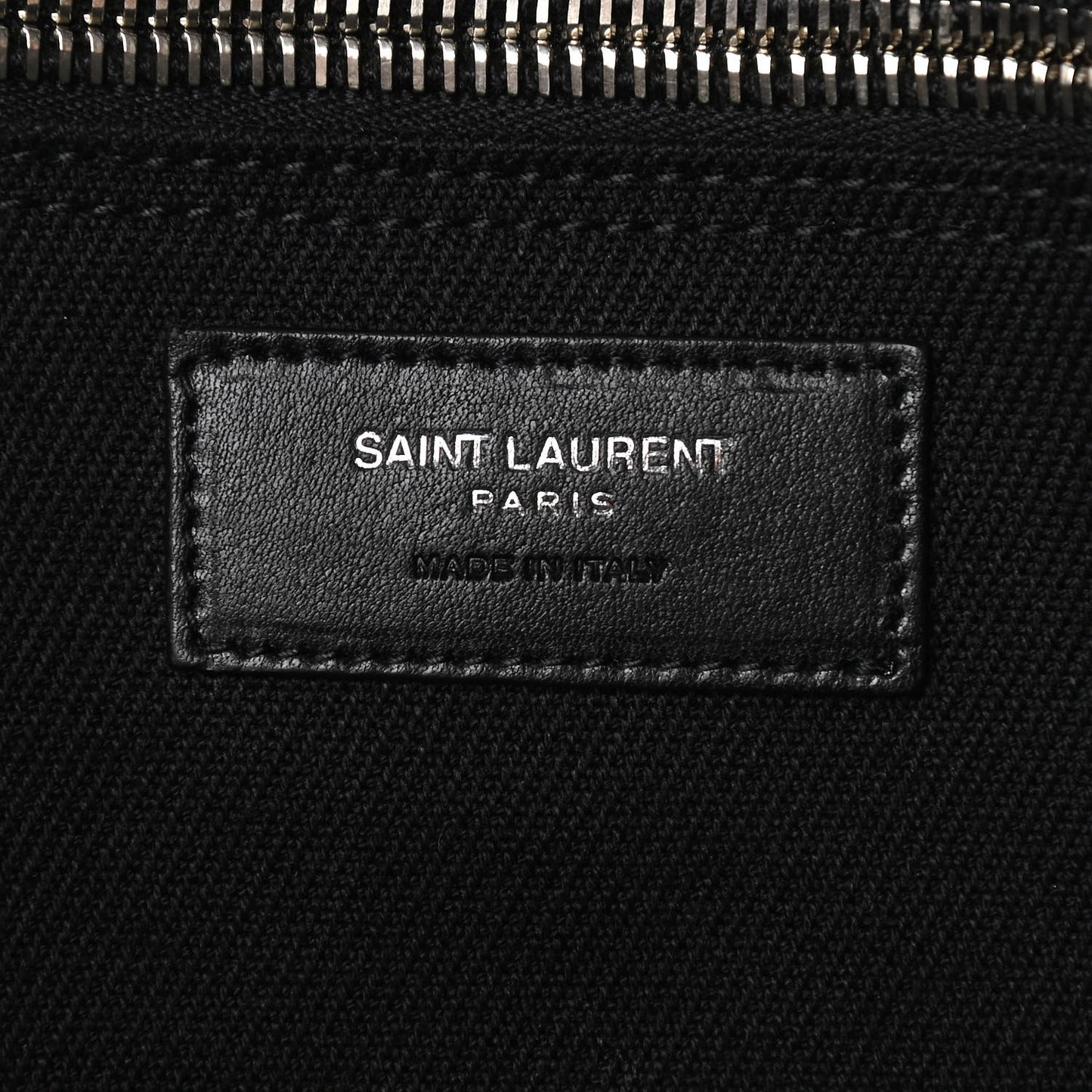 Linen Calfskin Rive Gauche Tote Black