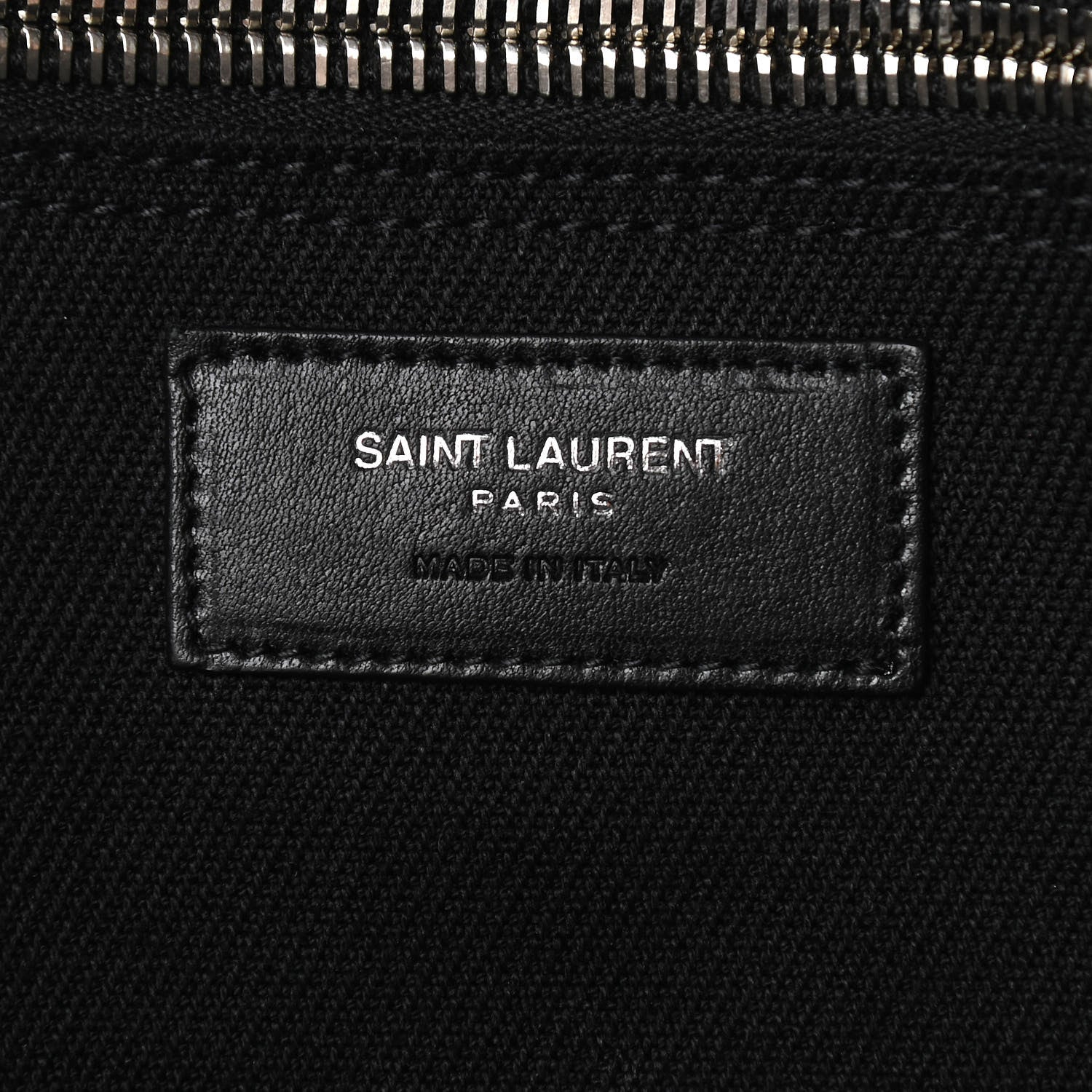 Saint Laurent Linen Calfskin Rive Gauche Tote Black 6 of 10