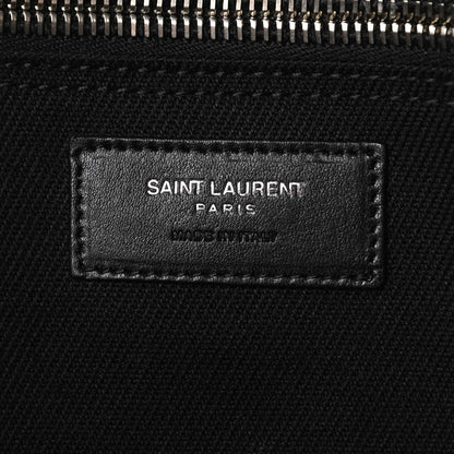 Saint Laurent Linen Calfskin Rive Gauche Tote Black 6 of 10