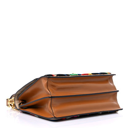 Fendi Vitello Liberty Velvet FF Multicolor Kan I Shoulder Bag Multicolor Cuoio 4 of 15