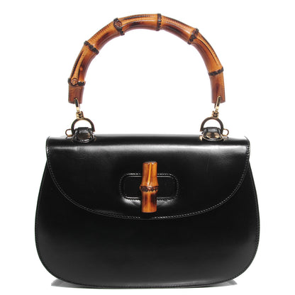 Gucci Leather Bamboo Top Handle Bag Black 1 of 7