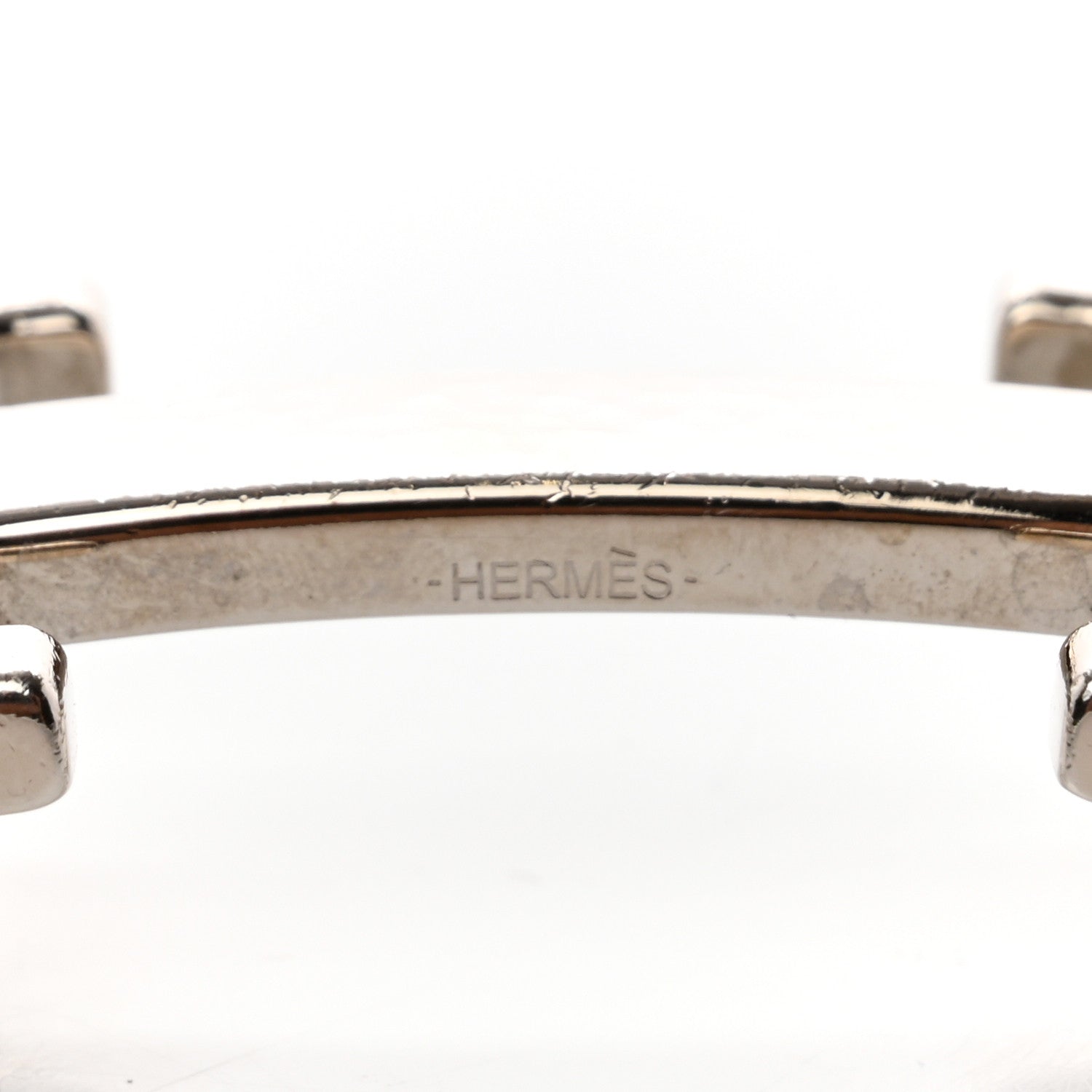 Hermes Palladium Martelee 32mm H Belt Buckle Silver 3 of 4
