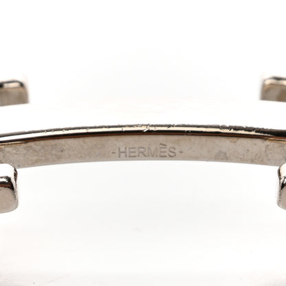 Hermes Palladium Martelee 32mm H Belt Buckle Silver 3 of 4