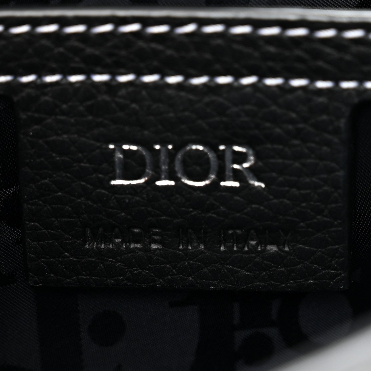 Christian Dior Grained Calfskin Saddle Messenger Bag With Strap Black 5 of 12