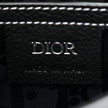 Christian Dior Grained Calfskin Saddle Messenger Bag With Strap Black 5 of 12
