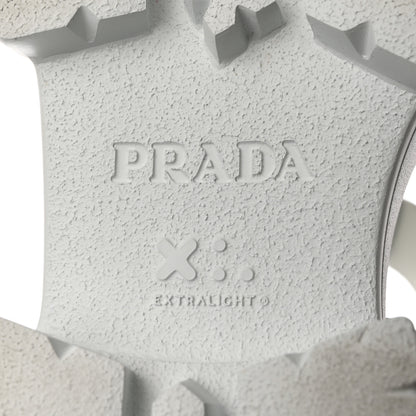 Prada Foam Rubber Metal Triangle Logo Monolith 55mm Cage Sandals 37 White 7 of 11