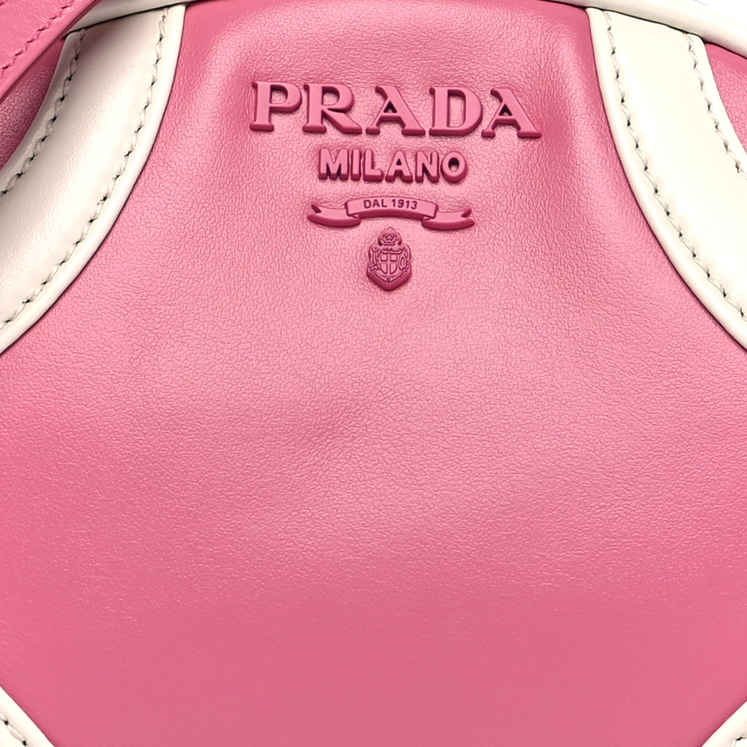 Prada Soft Calfskin Bowling Crossbody Bag Begonia White 7 of 10