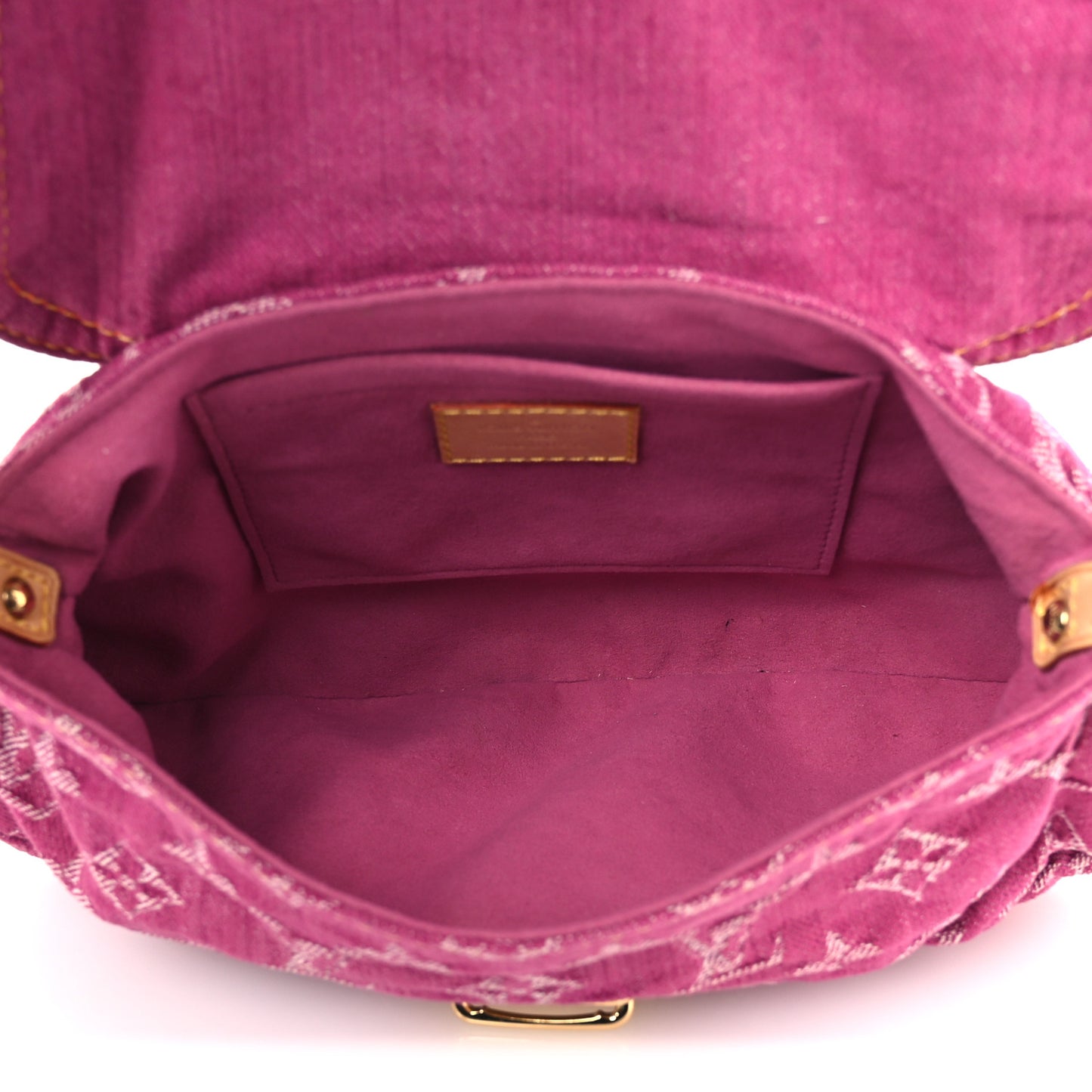 Monogram Denim Mini Pleaty Fuchsia