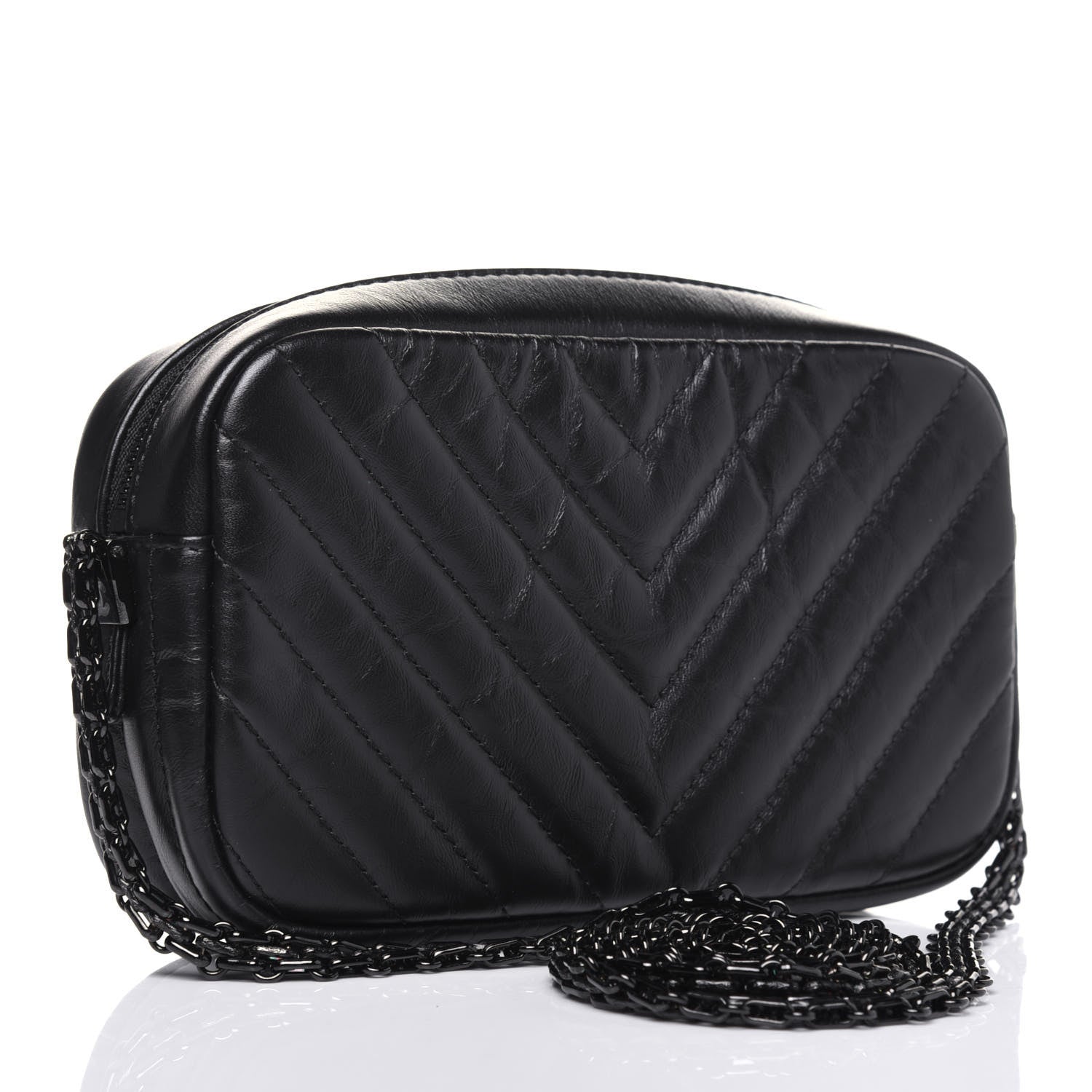 Chanel Aged Calfskin Chevron Mini Reissue Camera Case So Black 3 of 13