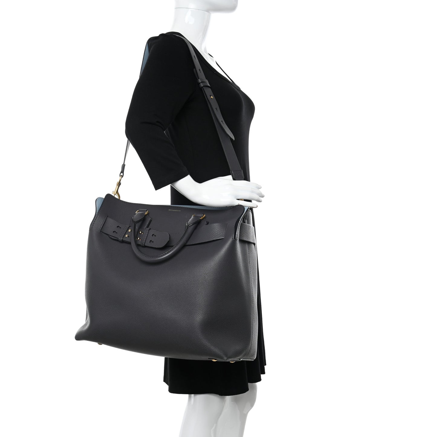 Marais Calfskin Large Belt Bag Charcoal Grey