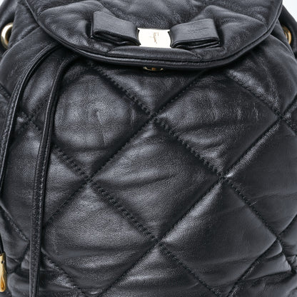 Salvatore Ferragamo Calfskin Quilted Giuliette Backpack Black 9 of 13