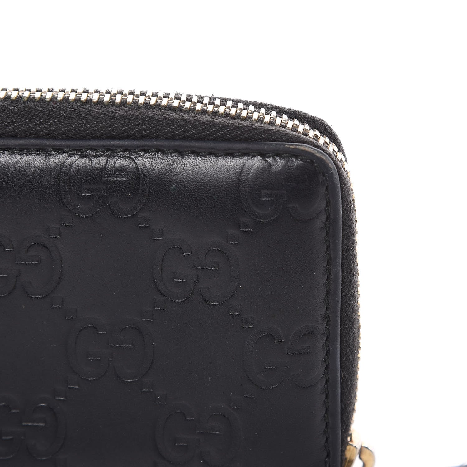 Gucci Guccissima Zip Around Card Case Black 12 of 14