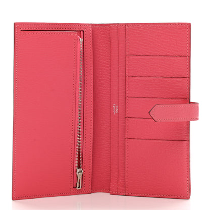 Hermes Chevre Mysore Bearn Gusset Wallet Rose Lipstick 5 of 8