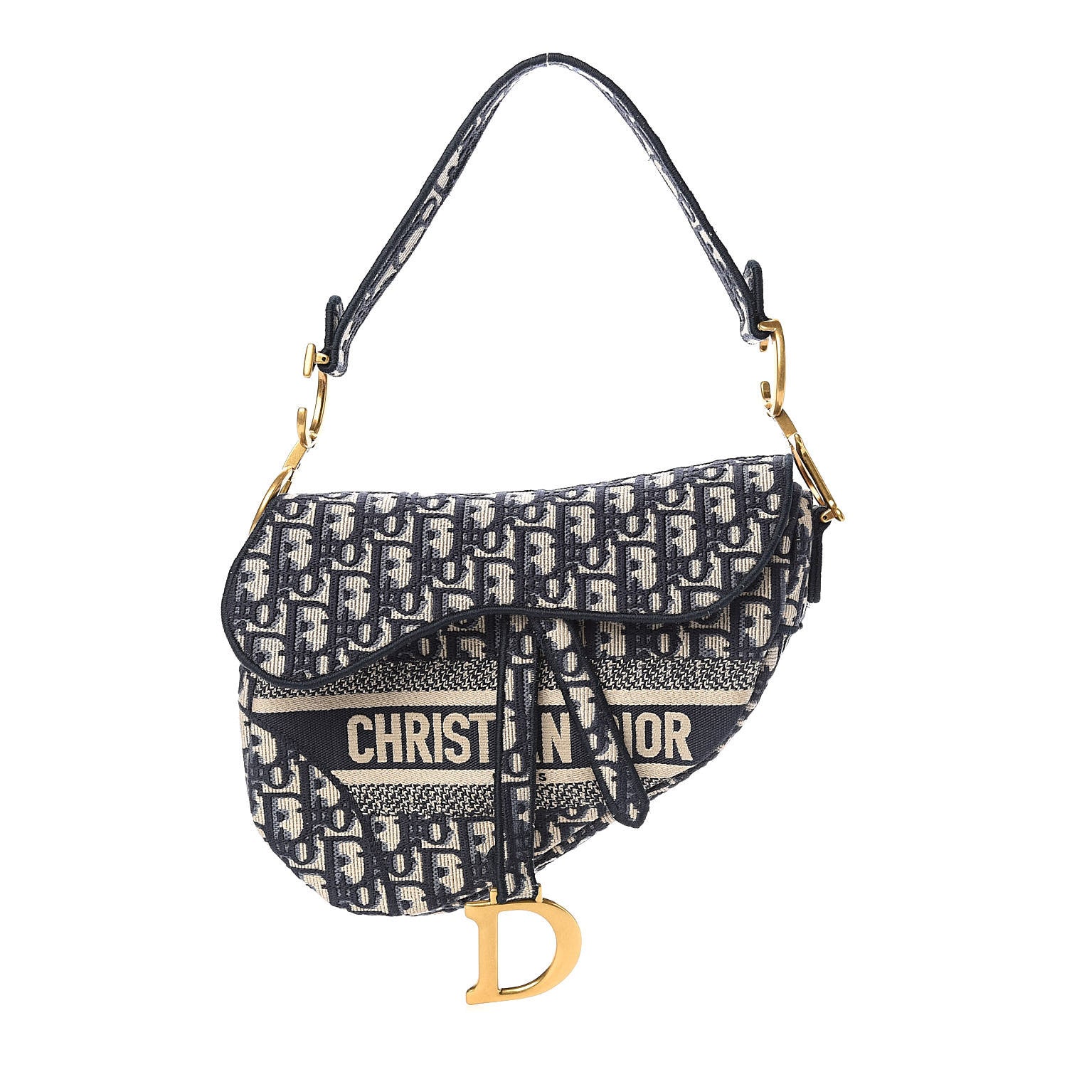 Christian Dior Oblique Saddle Bag Blue 1 of 10
