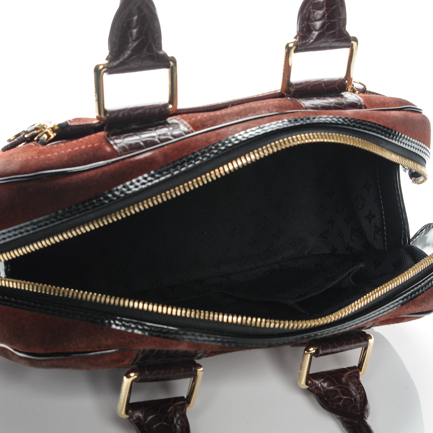 Louis Vuitton Suede Stamped Havane Bowler PM Brun 6 of 17