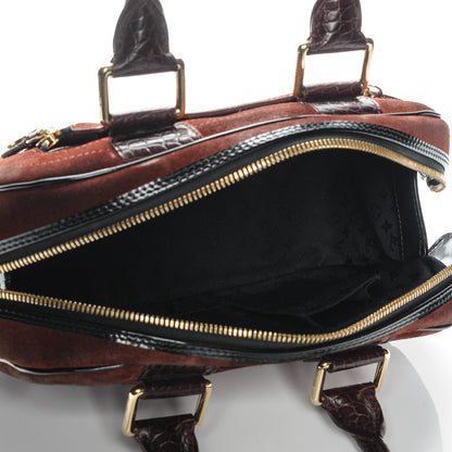 Louis Vuitton Suede Stamped Havane Bowler PM Brun 6 of 17