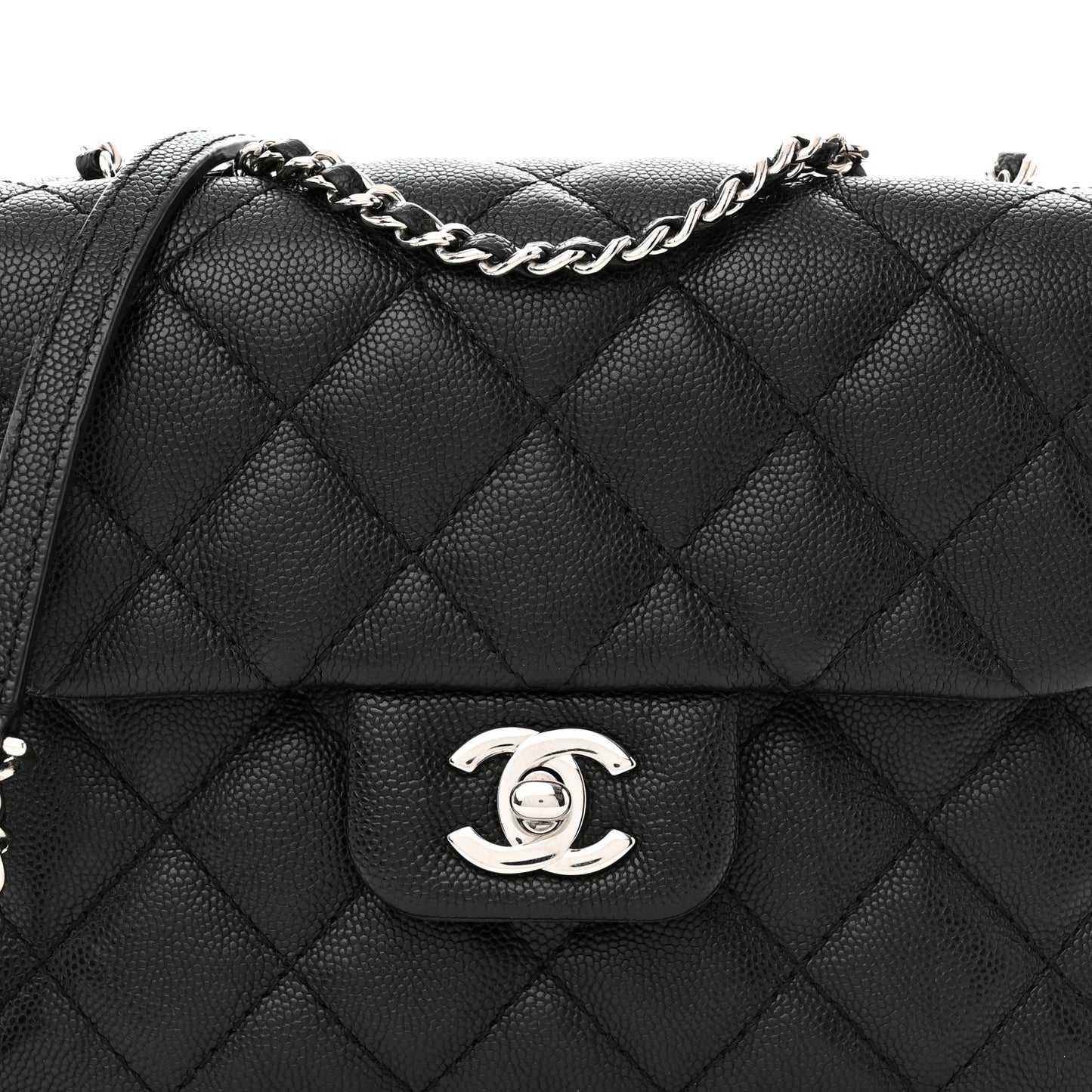 Caviar Quilted Small Urban Companion Flap Black