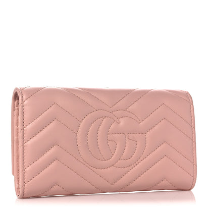 Gucci Calfskin Matelasse GG Marmont Continental Wallet Perfect Pink 3 of 12