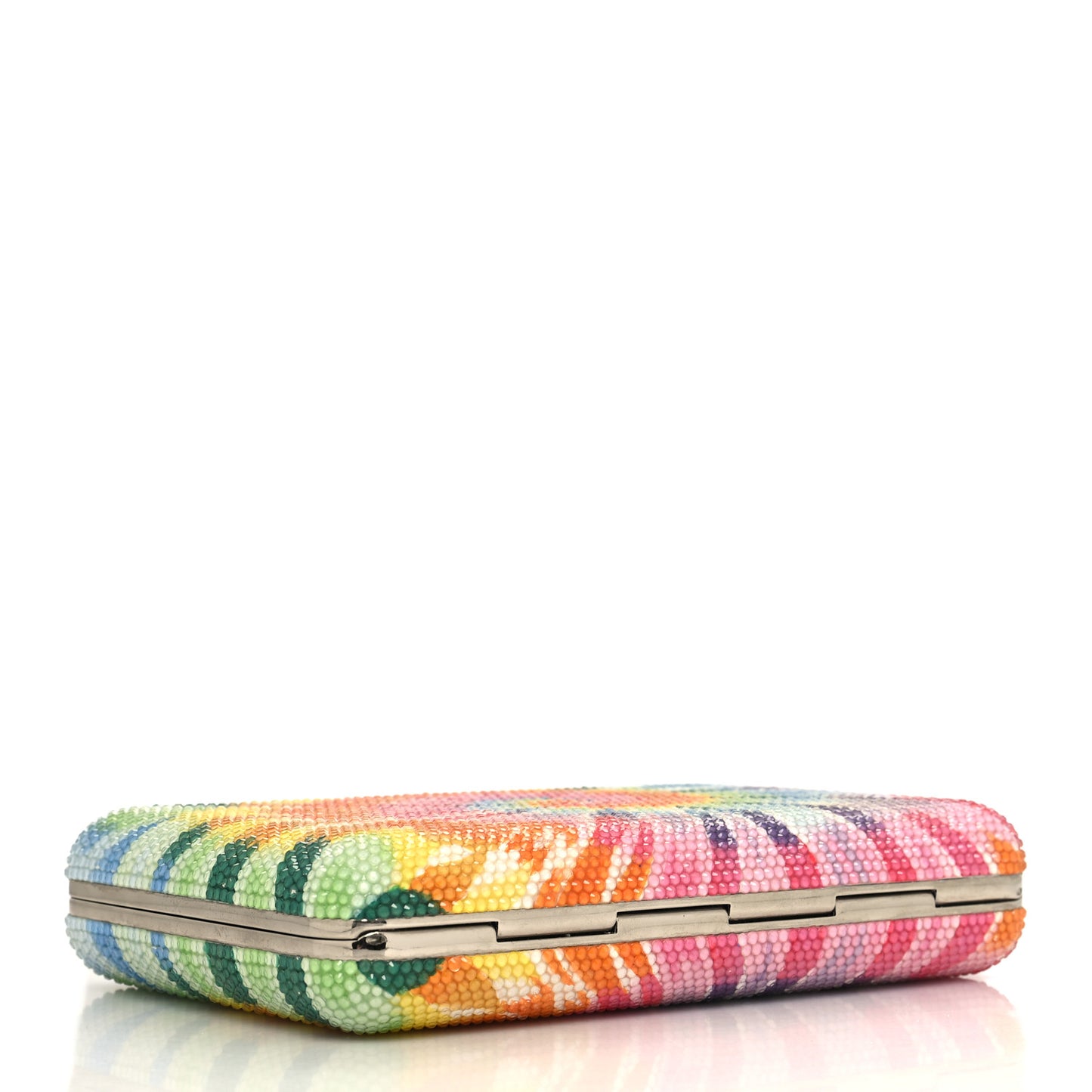 Swarovski Crystal Slim Slide Jerry Tie Dye Minaudiere Clutch Multicolor