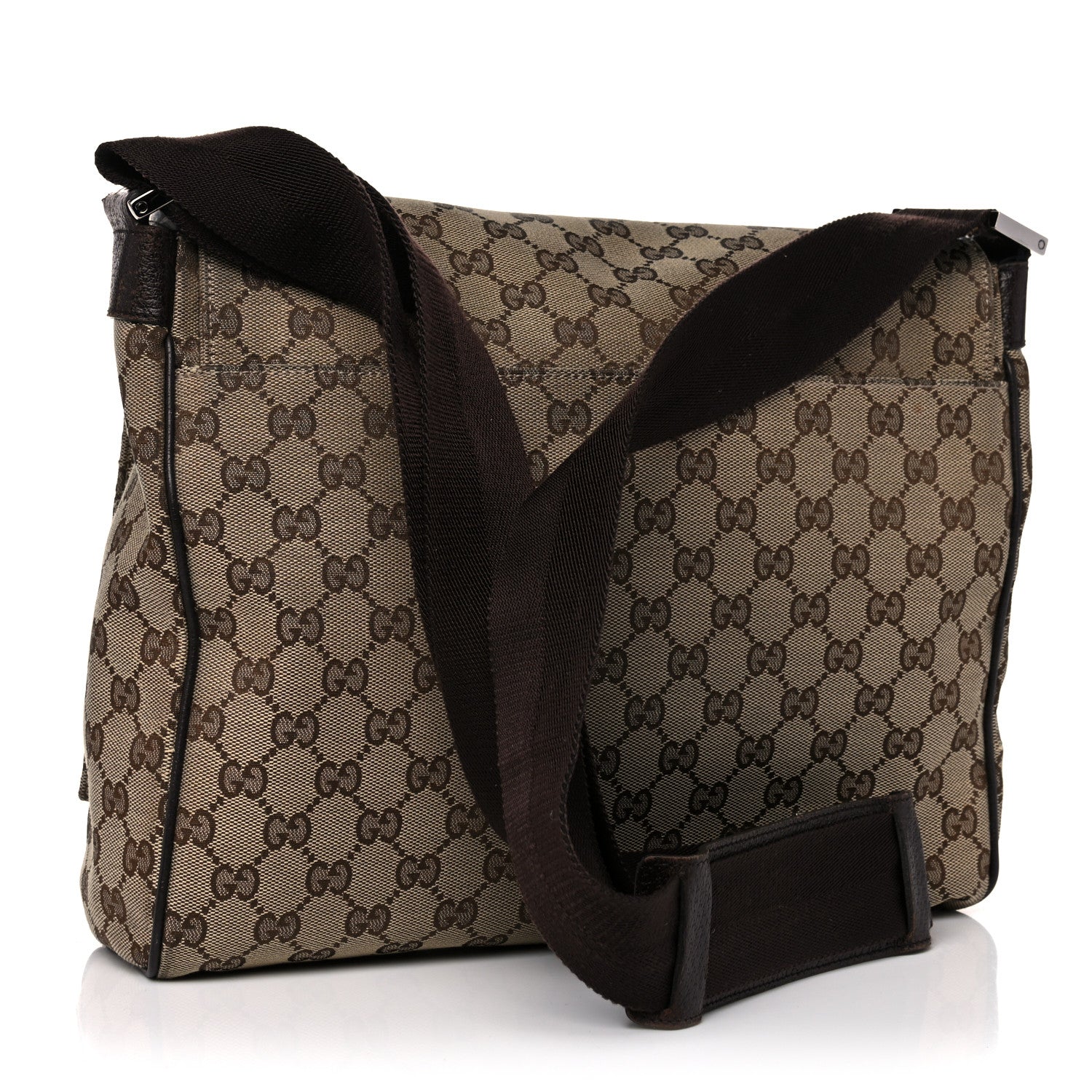 Gucci Monogram Small Flap Messenger Bag Beige Dark Brown 3 of 21