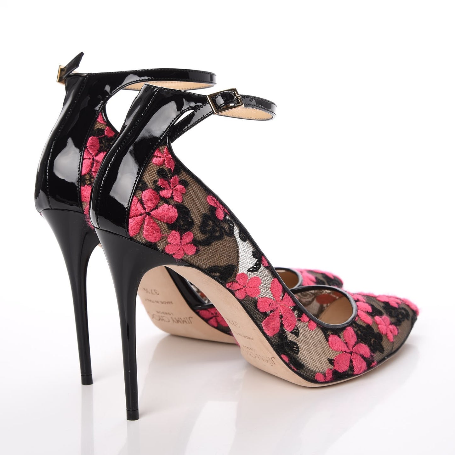 Flower Embroidered Lace Lucy 100 Pumps 37.5 Black Dahlia